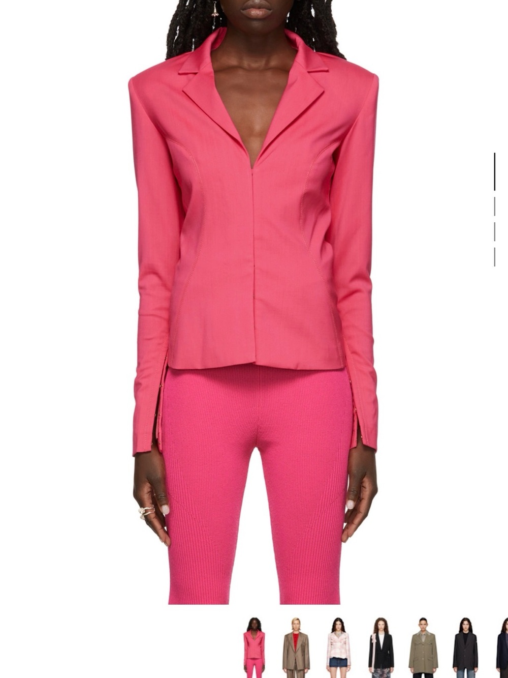 Jacquemus Women's Pink Tailored cutout Blazer - Sleek Long Sleeve Jacket